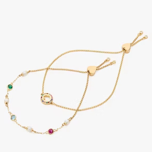 New Kate Spade Spot the Spade TWO slider bracelets boxed set - Picture 2 of 4